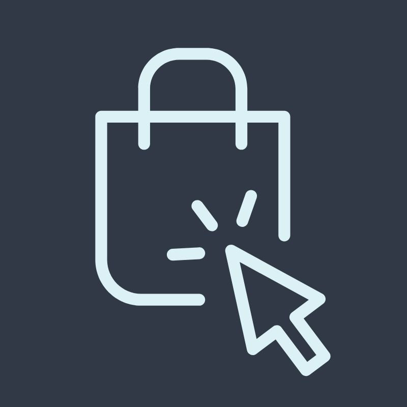 clicking on shopping bag graphic online shopping